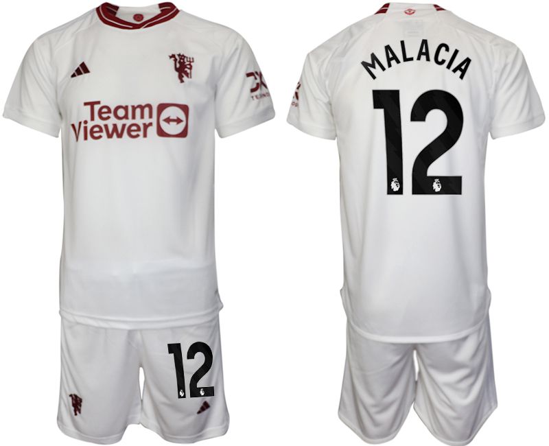 Men 2023-2024 Club Manchester United away white #12 Soccer Jersey